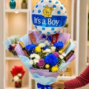 For Baby Boy flower arrangement by Bouquets in Lahore for Congratulations