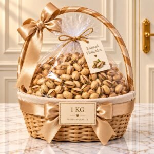 1 kg Roasted Pistachio fruit basket by Dry Fruits