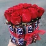 Snicker with Red Roses