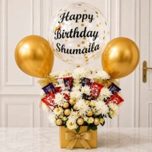 Yellow Beautiful Floral Balloons personalised gift by Customised Floral Balloons