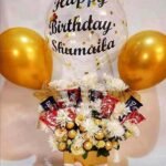 floral balllon with flowers