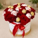 Raffaello with Flowers Round Box chocolate gift for Valentines Day