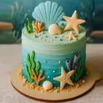 mermaid theme cake