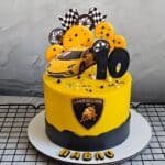 yellow theme car cake