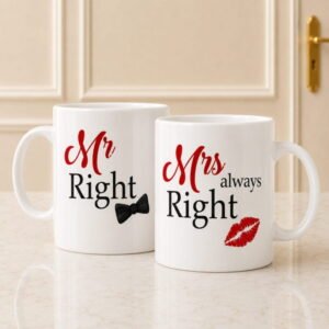 Mr and Mrs Right Mug gift for Valentines Day