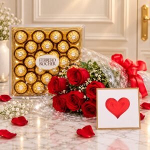 24 Pcs Ferrero Rocher and Roses gift for Valentines Day