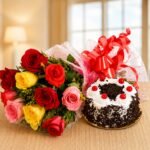 1 Pound Cake and Mix Color Roses