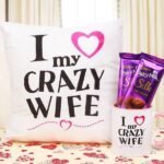 i love my crazy wife cushion