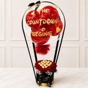 Dark Pink Theme Floral Balloon