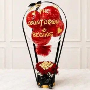 Dark Pink Theme Floral Balloon