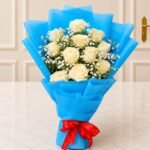 White Imported Flowers With Blue theme