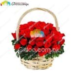 5 Dozen Roses Basket