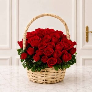 4 5 Dozen Roses Basket in Lahore for Valentines Day
