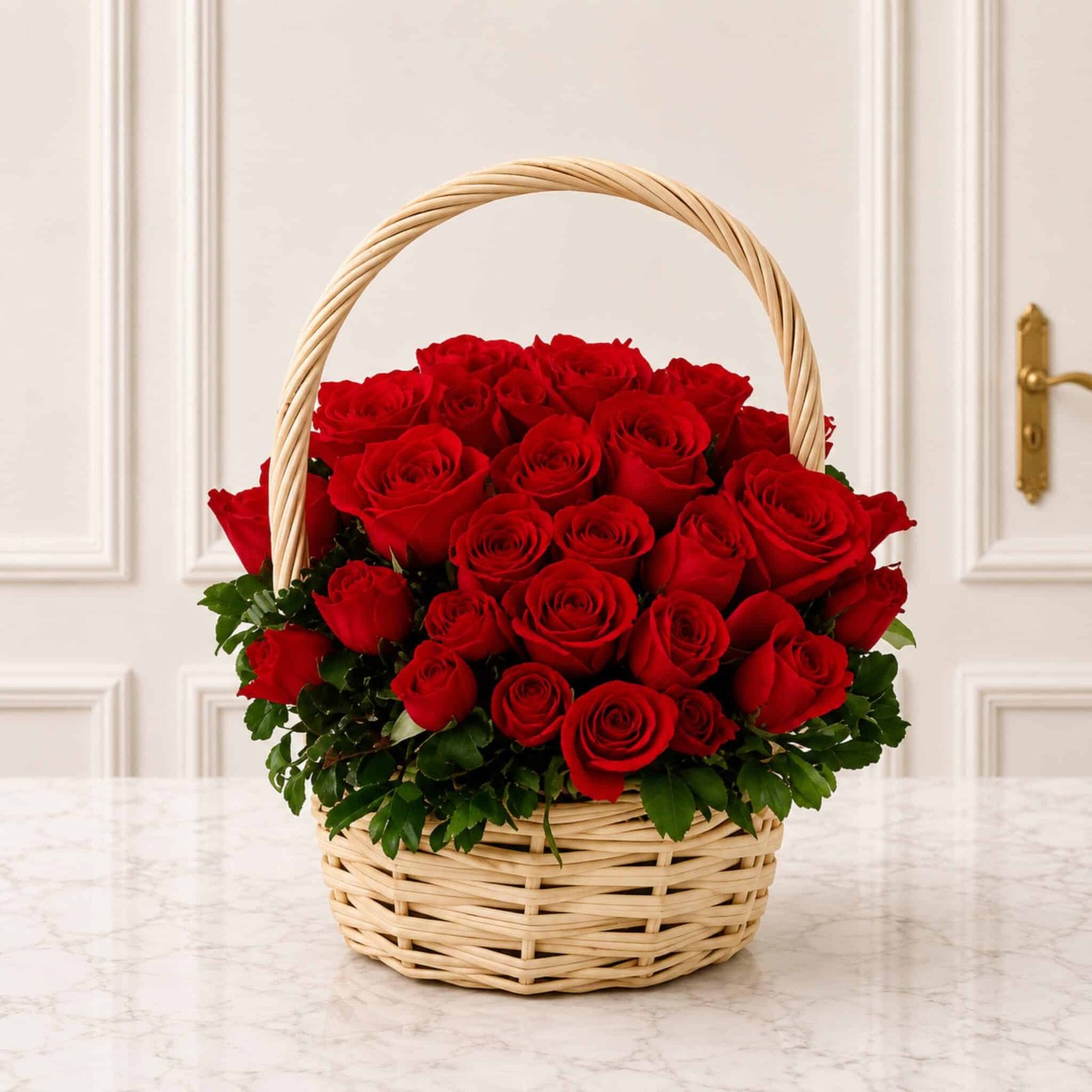 4-5 Dozen Roses Basket 4-5 Dozen Roses Basket