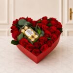 16 pcs Rocher with Roses Heart Box