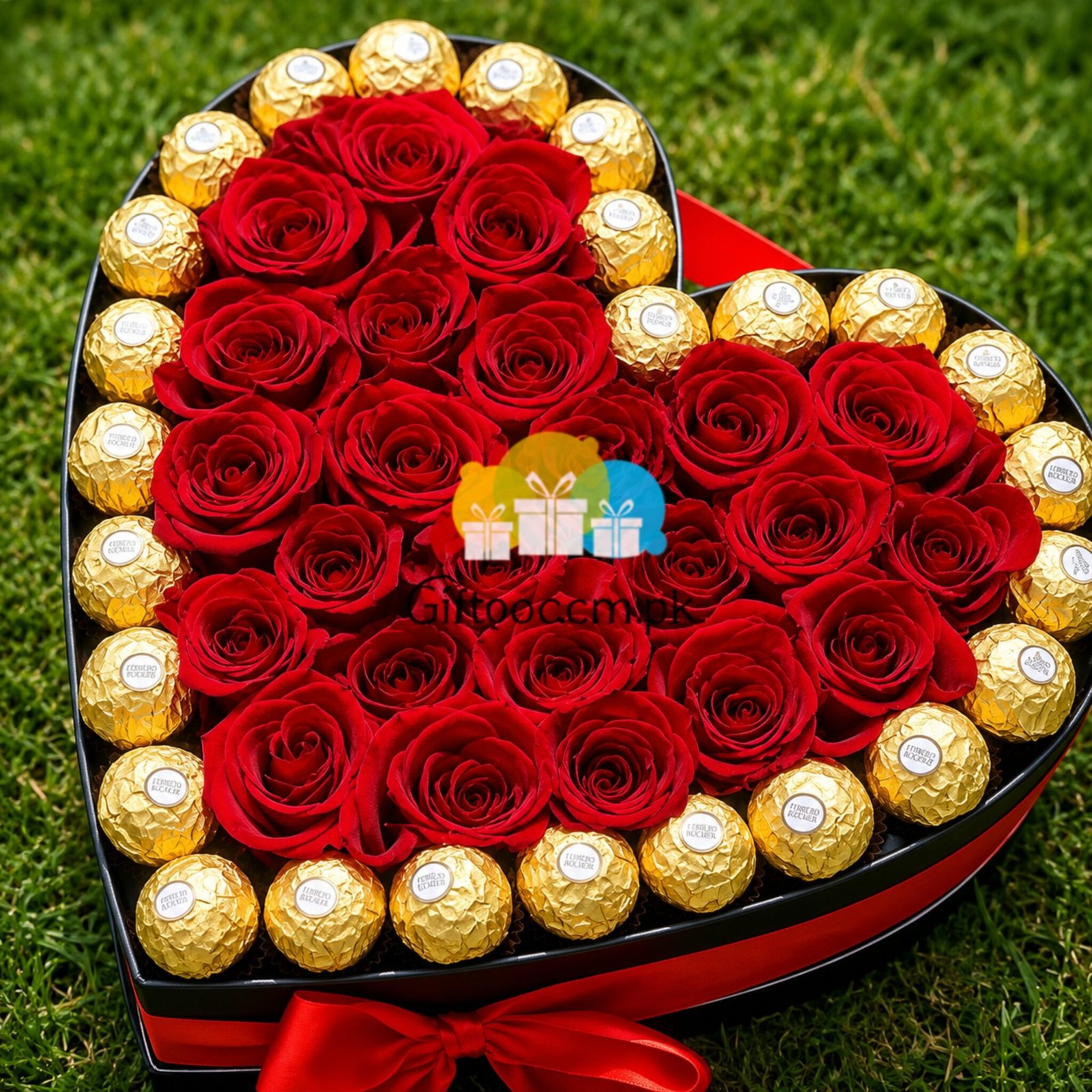 Side Rocher with Roses Heart Side Rocher with Roses Heart