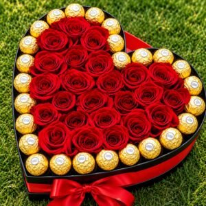 Side Rocher with Roses Heart in Lahore for Valentines Day
