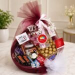 Best Wishes Basket chocolate gift for Valentines Day