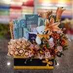 Chocolate Box with Artificial Flowers