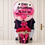 Dark Pink Theme Floral Balloon
