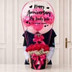 Dark Pink Theme Floral Balloon personalised gift for Sorry