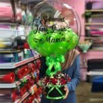 green theme floral balloon
