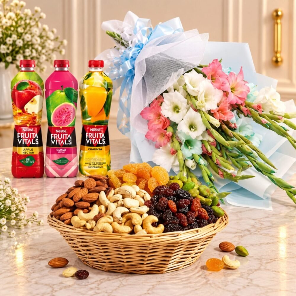 Get Well Soon fruit basket by Dry Fruits Get Well Soon fruit basket by Dry Fruits