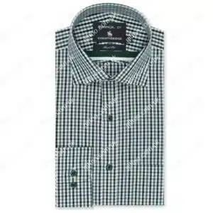 check white and green shirt