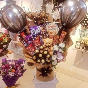 chocolate box with balloons