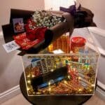 acrylic box with bouquet