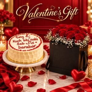 Cake with Flower Box by Valentine’s Day for Valentines Day