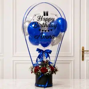 Birthday Floral In Blue Theme