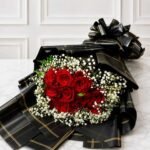 Red Roses Bouquet with Gypsophila in Lahore for Mothers Day
