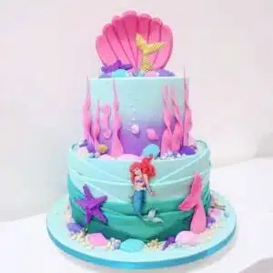2 tier marmaid theme cake