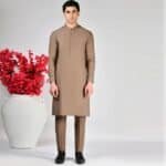 Khaki Cotton Unstitched Kameez Shalwar Fabric
