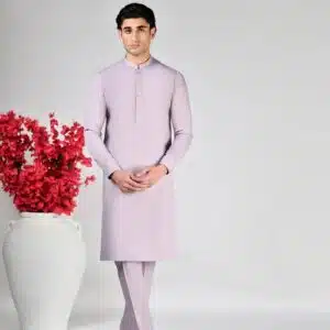 lilac blended unstitched suit