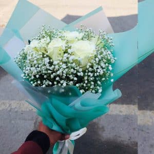 white imported flowers