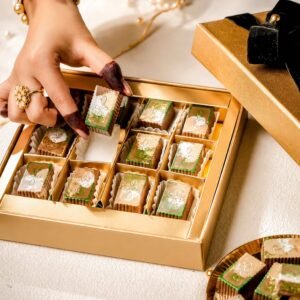 Kunafa Bon Bons in Classic Gold (12 Pcs) chocolate gift by Lals for Ramadan