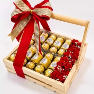 Wooden Chocolate Basket for Valentines Day