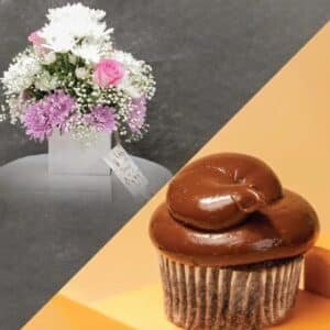 cupcake with flower box