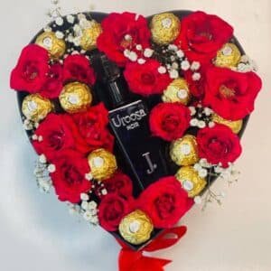 heart shape box with perfume