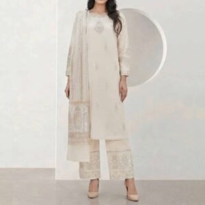 3 Piece Special Jacquard Suit (Stitched) gift for Eid