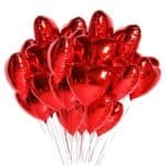 red heart shape foil balloons