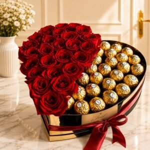 Rocher Heart Box flower arrangement for Wedding