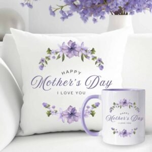 Lilac Theme Mug Cushion gift by Mother’s Day for Mothers Day