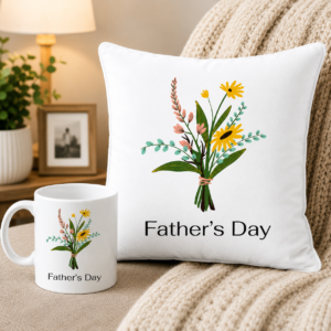 fathersday mug and cushion