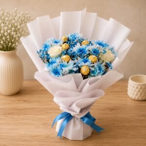Rocher Bouquet In Blue Theme