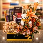 Chocolate Box with Artificial Flowers