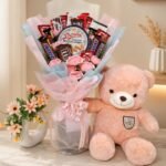Teddy with Chocolates for Valentines Day