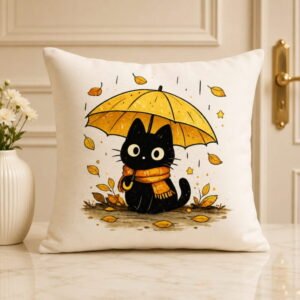 Rain Cat Cushion by Cushions